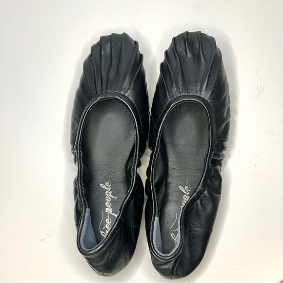 Free People Clara Gathered Almond Toe Ballet Flat in Black Size 7.5 New in box - Picture 7 of 11